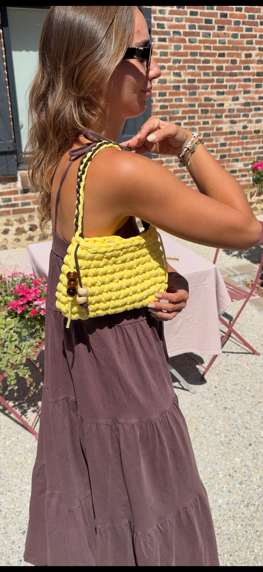 Sac S perlé - yellow