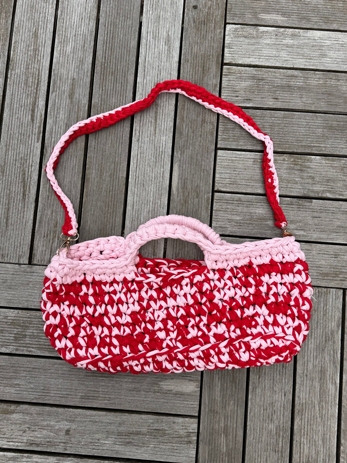 Sac M — rouge & rose