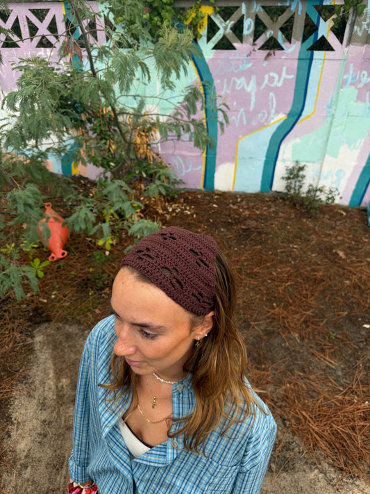 Crochet Bandana – Mocha 🤎