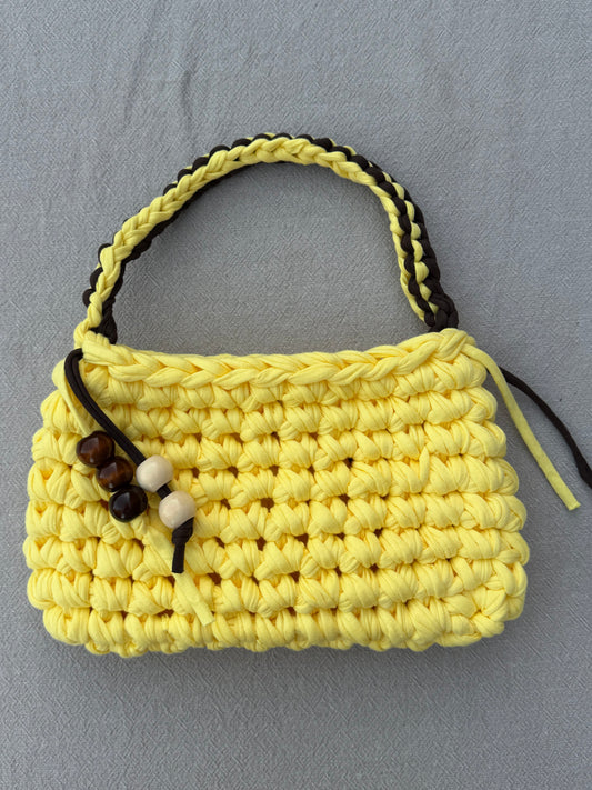 Sac S perlé - yellow