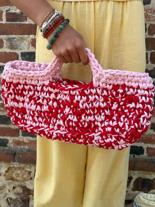 Sac M — rouge & rose
