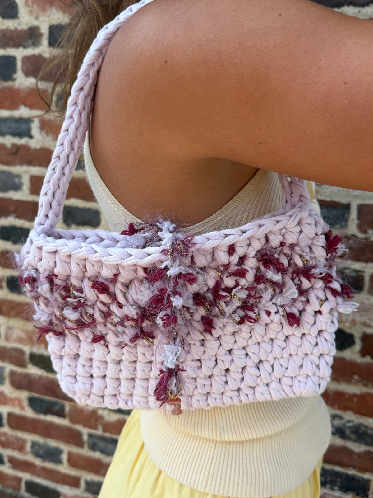 Bag S — burgundy & gold