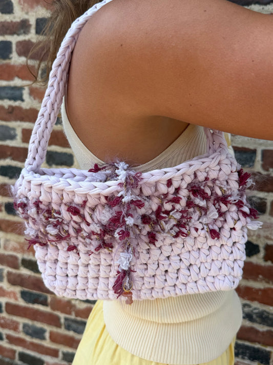 Bag S — burgundy & gold