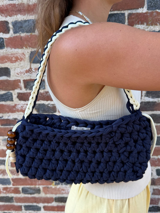 Sac S perlé — bleu marine