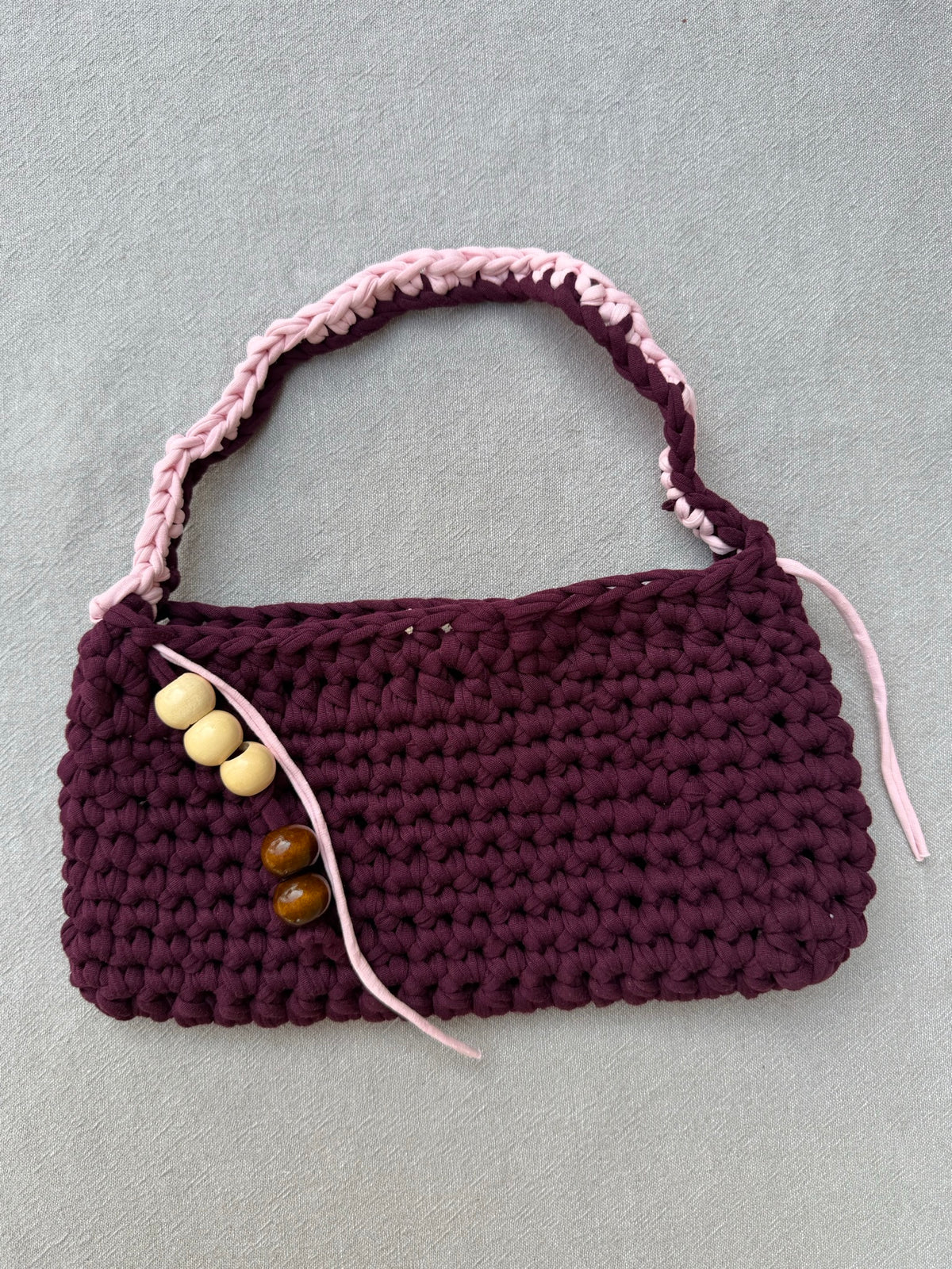 Beaded S Bag — plum