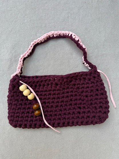 Beaded S Bag — plum