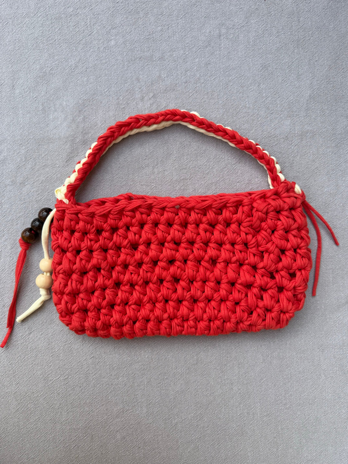 Sac S perlé — rouge